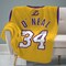 Sleep Squad Los Angeles Lakers Shaquille O'Neal 60” x 80” Raschel Plush Jersey Basketball Blanket